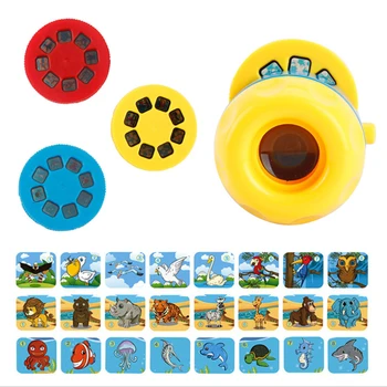 

Baby Kids Sleeping Story Flashlight Projector Slide Toy Sleep Story Early Education Toy Children Lamp Adjustable Focus