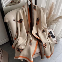 Cashmere Winter Scarf for lady Pashmina Print Doubel-sided Thick Blanket Shawl Wrap Female Hijab Bufanda 2022 New