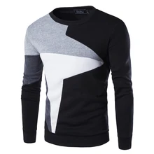 

Men's Clothing Color Matching Round Hoodies Hooded Casual Long Sleeve Sweatshirt Male