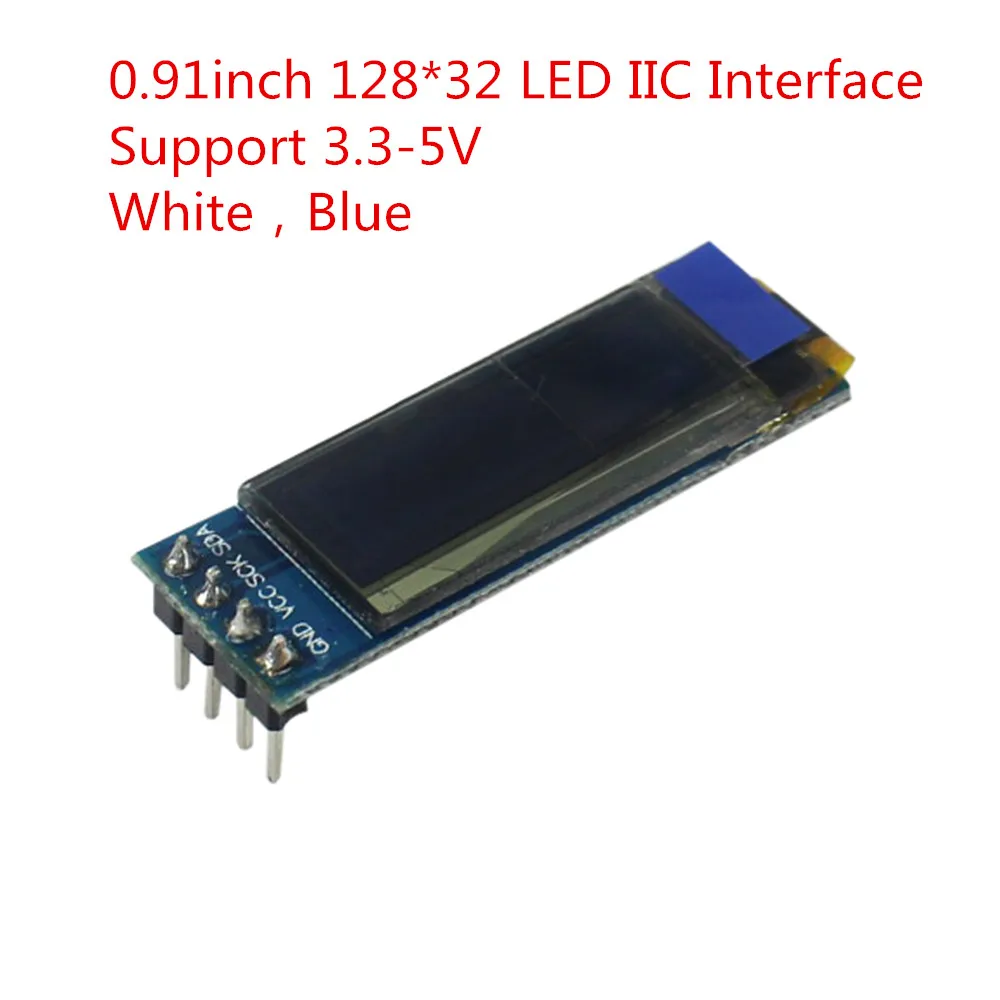 100 шт. 0,91 дюймов O светодиодный модуль 0,91 "синий/белый топ с o-образным светодиодный 128X32 • Максимальное количество светодиодный ЖК-дисплей