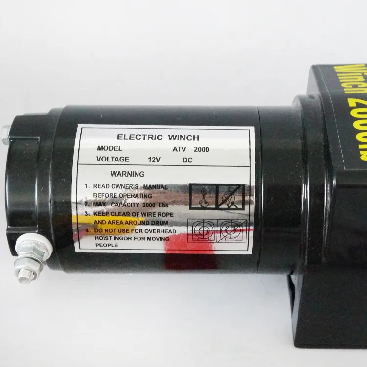 12V24V ATV Motor 2000lbs Electric Winch Wire Rope Recovery Winch Traction Cable Pulling Kit Outdoor Cross-country Crane