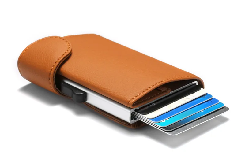 RFID Блокировка смарт-кошелек всплывающий Чехол для карт Защита для мужчин и женщин алюминиевая коробка держатель для карт ID Чехол