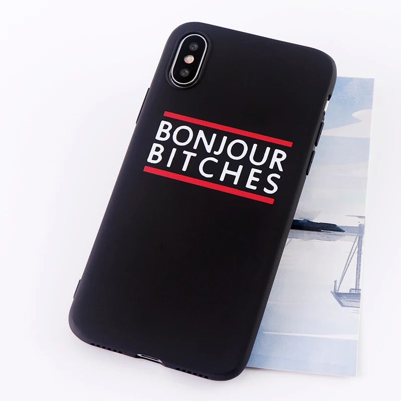 Чехлы для мобильных телефонов с забавными буквами для iPhone X XS MAX XR 8 7 6s Plus, мягкий силиконовый плотный чехол из ТПУ, универсальная задняя крышка, аксессуары - Цвет: 8633-black