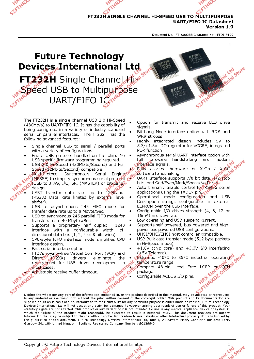 FT232HL LQFP48 FT232HL-REEL LQFP-48 USB HS в UART/FIFO SPI/JTAG/iec LQFP-48 1500 шт./катушка