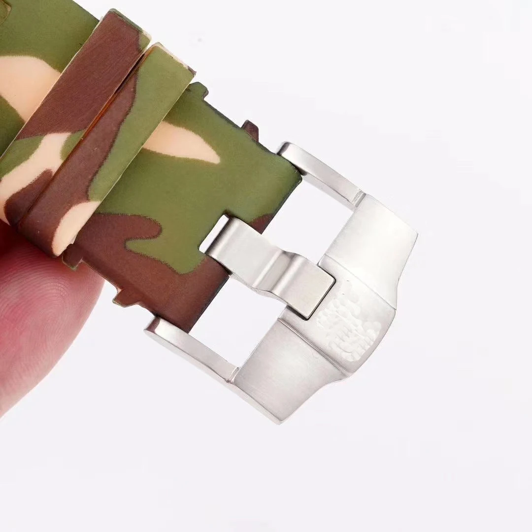 Luxury Brand New Men Watches Chronograph Sapphire Stainless Steel Camouflage Rubber Rose Gold Silve