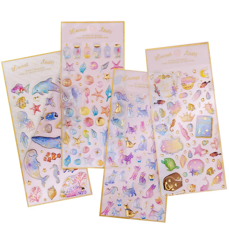 

Ins Magic Planet Crystal Sticker Transparent 3D Hand Account Diary Cup Decoration Sticker Planner Scrapbooking Stationery DIY