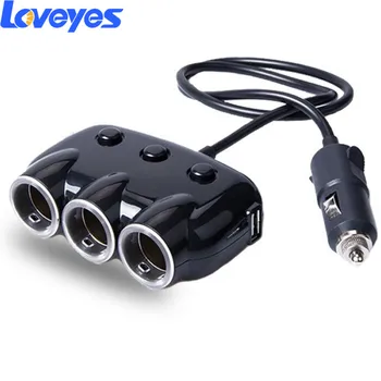 

New 5V Car Dual USB Cigarette Lighter One-to-three Power Adapter Vehicle Power Splitter Fast Charging Car Accesories 5692