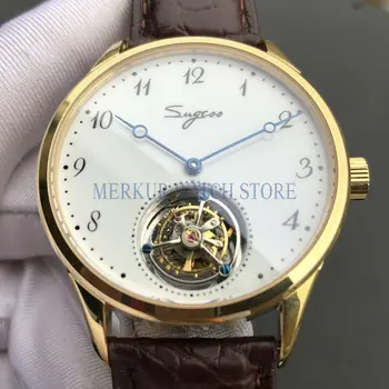 

Sugess Mens Mechanical TianJin 8230 Tourbillon movement Luxury Watch Enamel dial