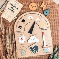 Kids Daily Calendar Wooden Educational Toy My Weather Station Date Time Record Activity Board Growth Learning Teaching Toys Gift 2