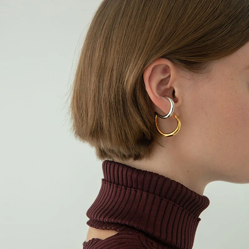 GHIDBK Изящные дизайнерские Многослойные серьги гвоздики для женщин