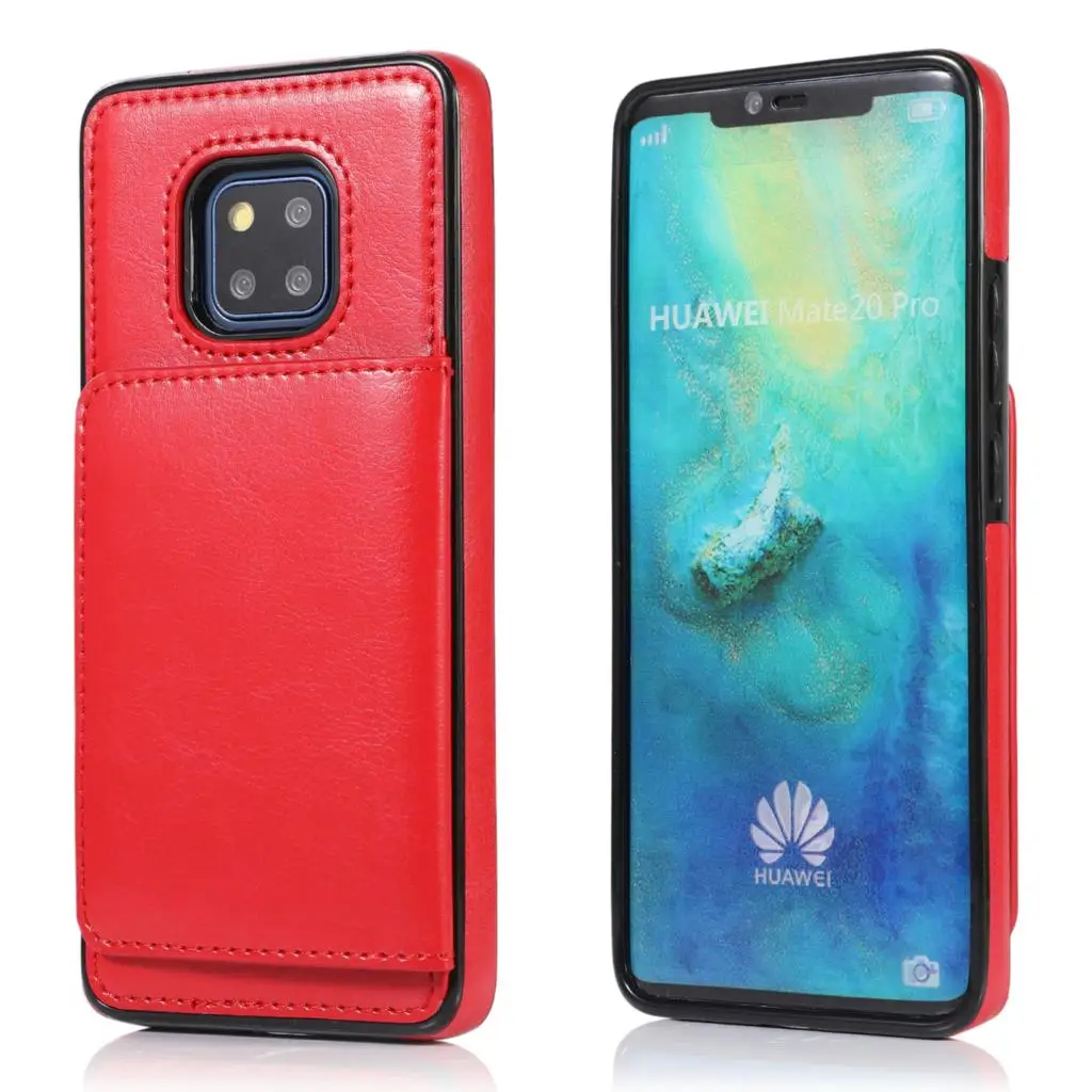 Haissky PU кожаный чехол для huawei P30 P30 Pro Ретро Флип Магнитный чехол для телефона huawei mate 20 20 Lite футляр для карточек визитница - Цвет: Red
