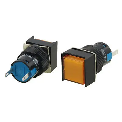 

2 Pcs DC 12V Orange Square Cap Indicator Light Accident Signal Lamp