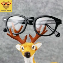 Очки в стиле Джони Депп, мужские, Ретро стиль, Ретро стиль, очки по рецепту, женские, оптическая оправа для очков, прозрачные линзы, черная оправа