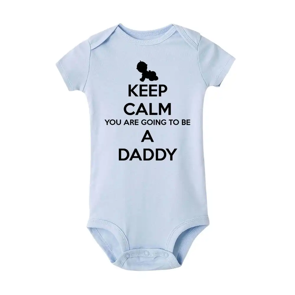 daddy letter cute funny body baby bodysuit short sleeve 100%