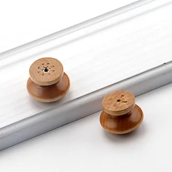 10Pcspack Handles Natural Wooden Cabinet Drawer Wardrobe Knobs Door Pull Kitchen Handle Furniture Hardware Mushroom Ball