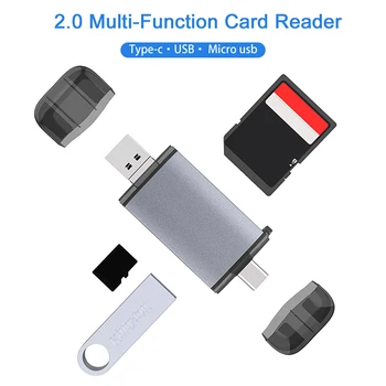 

6-in-1 OTG Card Reader USB2.0 SD/MMC Slot Micro SD/TF Slot USB 3.0 Type-C Card Reader SD/TF/ with USB