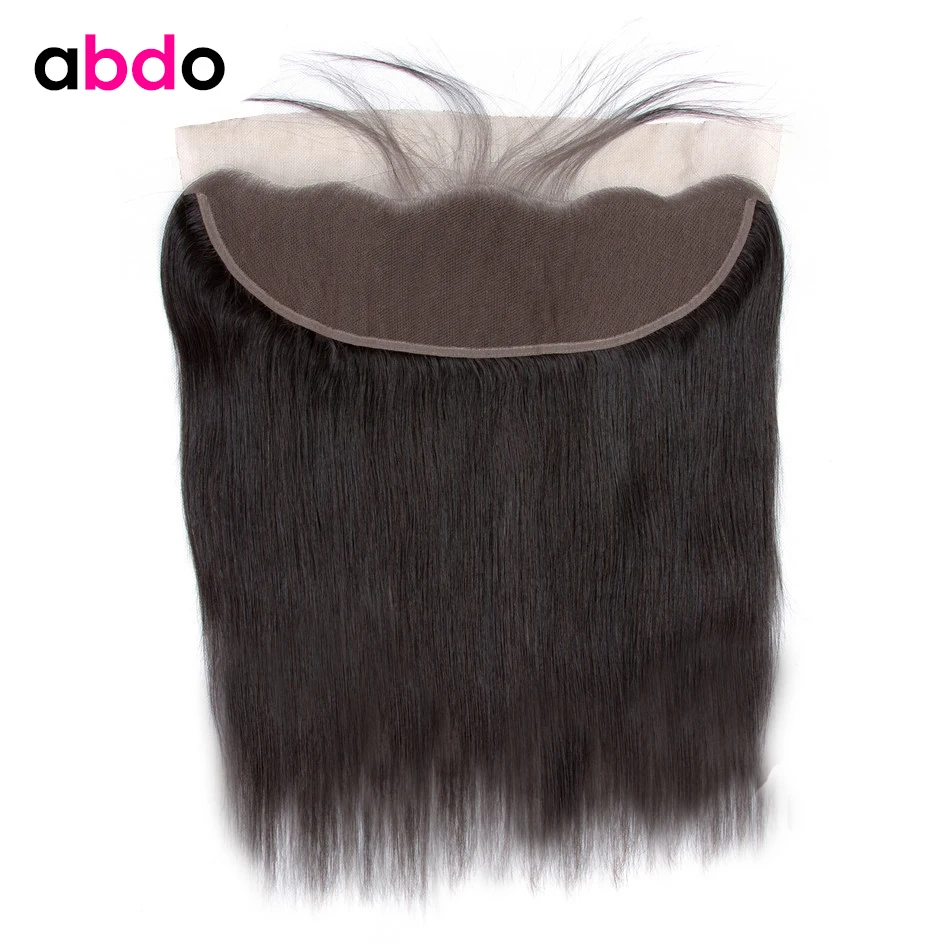 Skup Abdo malezyjskie proste włosy 13*4 koronka Frontal zamknięcie z dziecko włosy 100% ludzki włos wolny Middle trzy część włosy inne niż remy