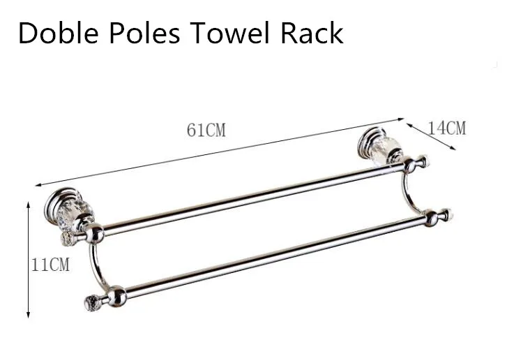 Аксессуары для ванной комнаты хромированный Хрустальный полотенце кольцо туалетная бумага подставка для кружек полотенце бар халат крючок набор сантехники