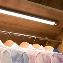 Светодиодный свет под кабинет движения PIR Сенсор лампы 120/240/440/600 мм освещение для шкаф Кухня ночник