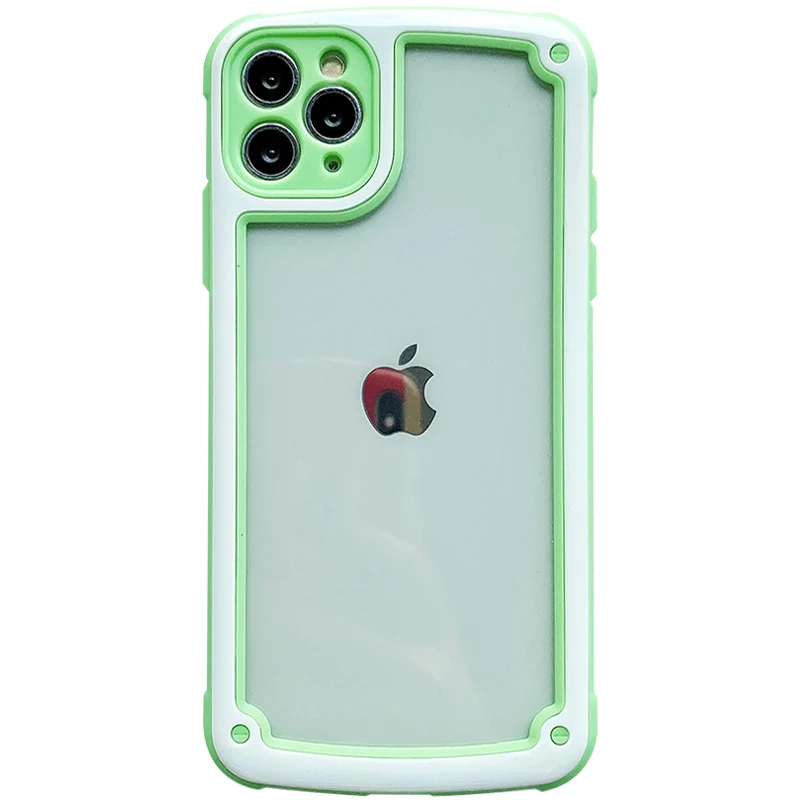 Противоударный чехол бампер ярких цветов для iPhone 12 11 Pro Max X XR XS 7 8 6 6S Plus прозрачный