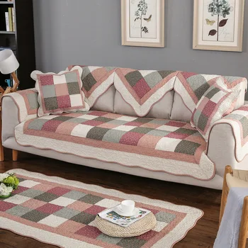 

Plaid Cotton Sofa Cover Elastic Dirt-proof Sofa Protector Pet Dog Cushion Non-slip Corner Slipcover 1-3 Seater Sofa Cover 1pcs