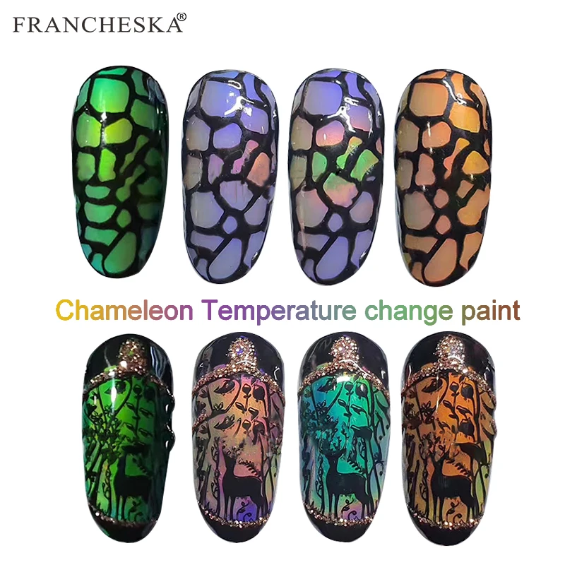 Новинка, Гель-лак для ногтей с цветным изменением температуры и цвета, термогель-дизайн, одна жидкость, может меняться, 12 цветов