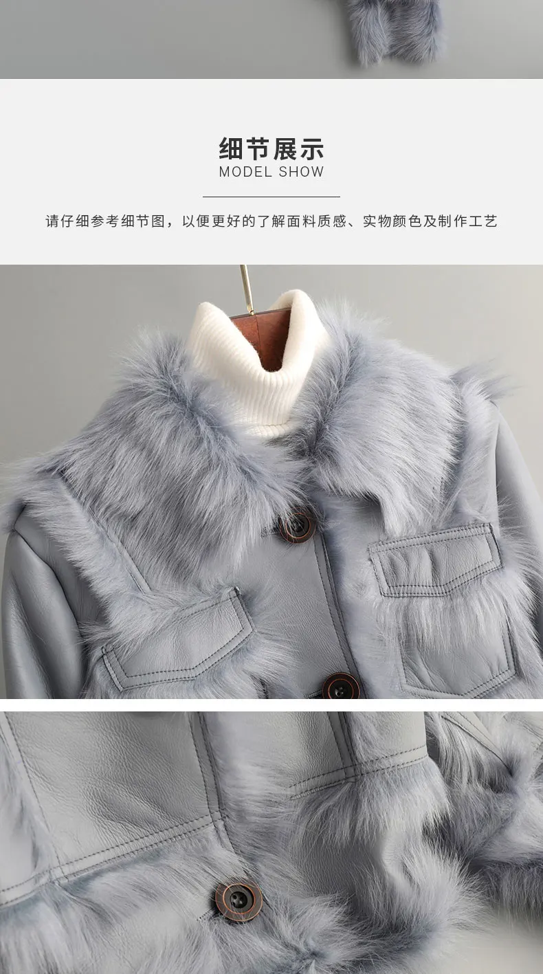 Natural Real Fur Coat Female Streetwear Sheep Shearling Jacket Women Winter Clothes Korean Double Faced Fur Tops Hiver 3009