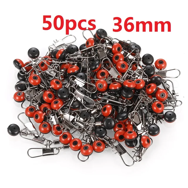 50/10PCS Fishing Float Bobber Stops Space Beans Swivel Connectors Wobbler Sea Fishing Saltwater Metal Plastic Tools Accessories 50pcs 36mm