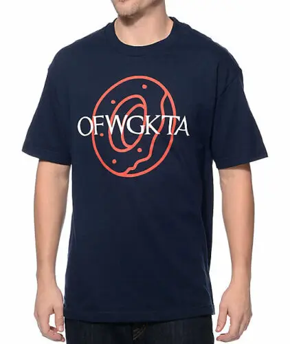 Odd OFWGTEA OF RED DONUT LOGO T-Shirt Navy NWT 100% AuthenticMale Hip Hop funny Tee Shirts cheap wholesale | Мужская одежда