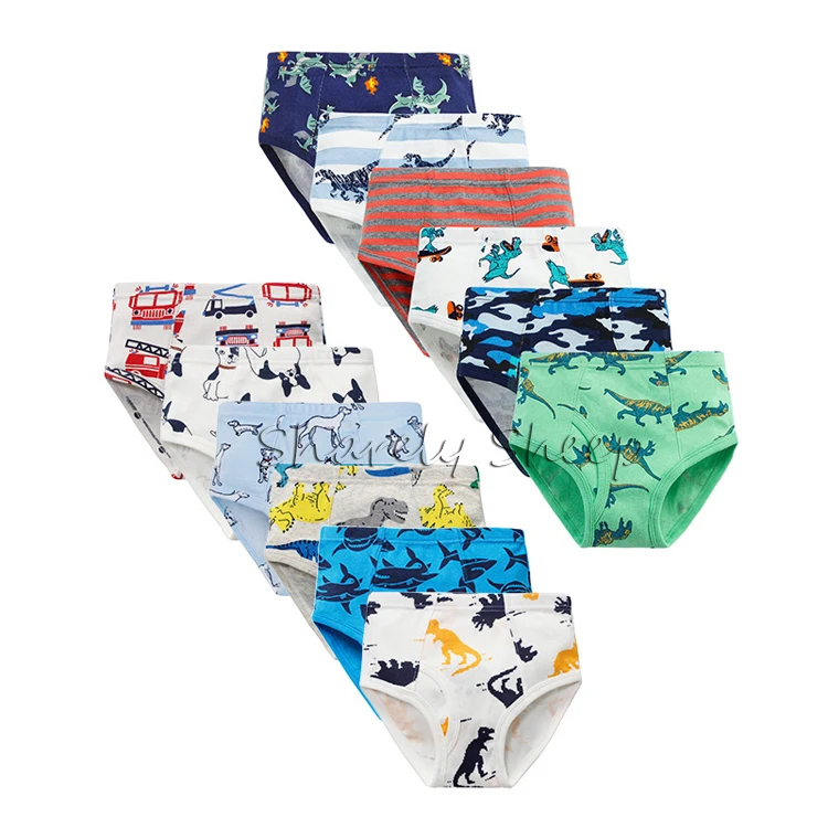 Vividda 2 Pack Toddler Little Boys Soft Cotton Boxer Briefs Underwear Dinosaur Pattern 2-11 Year Old