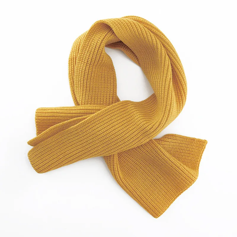 Натуральная кашемировая и акриловая желтая вязаная шарф, детский белый платок, женский шарф, черный, темно-синий, красный, серый, Одноцветный, зимний теплый женский шарф