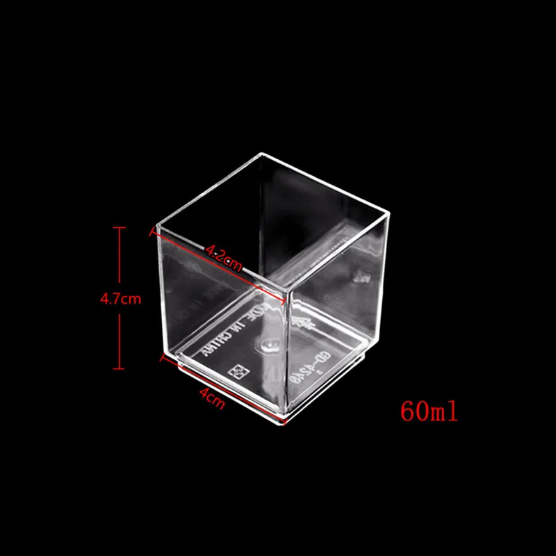 50 шт. высокое качество прозрачный маленький десерт чашка Свадьба День рождения Сувениры квадратные мороженое пудинг торт DIY пластиковые чашки