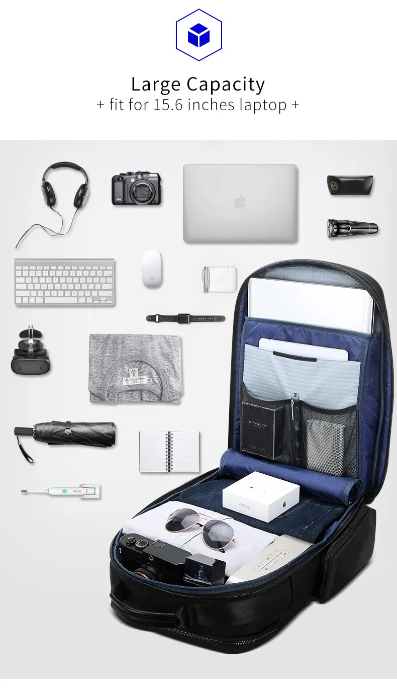 capacidade 15.6 Polegada computador portátil saco multifuncional