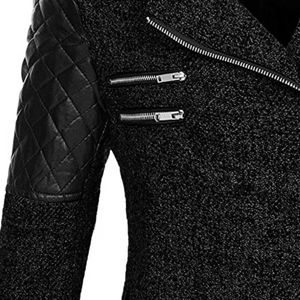 JAYCOSIN модные повседневные тонкие куртки женские осенне-зимние куртки с отложным воротником в клетку модное пальто женские длинные черные пальто на молнии