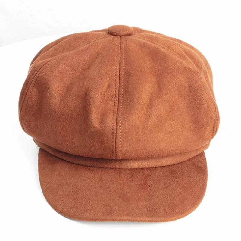 SILOQIN женские шапки Snapback Осень Зима Новая мода замша Newsboy шапки удобные для отдыха леди бренды восьмиугольная шляпа Chapeu