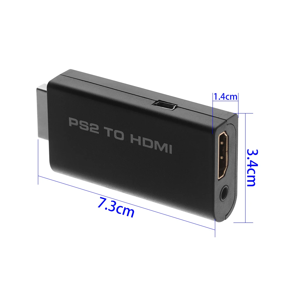 PS2 к HDMI Аудио Видео AV адаптер конвертер w/3,5 мм аудио выход для HDTV конвертер адаптер HD адаптер кабель 34x73x14 мм