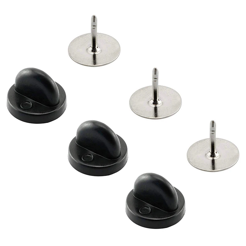 

50pcs Pin Backs PVC Black Butterfly Rubber Pin Clutch Keepers Silver Tie Tacks Blank Pins for DIY Brooch Jewelry Finding