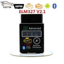Outil de Diagnostic automatique de voiture OBD HH ELM327 V2.1, Bluetooth, prise OBD2 II, CAN BUS, Scanner, adaptateur d'interface pour Android, dernier modèle 