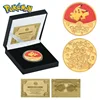 Pokemon Gold Coins Anime Pikachu Charizard Mewtwo Pocket Monsters Plated Collectibles Pokemon Card Holder Commemorative Gift Toy 1