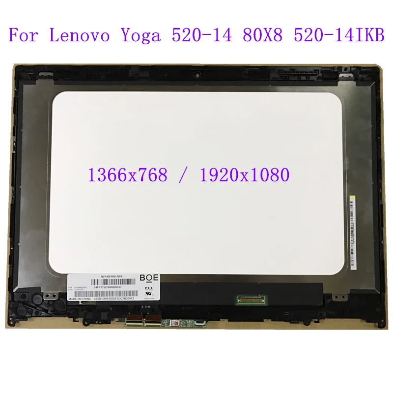 14.0“ ”For Lenovo Yoga 520-14 80X8 520-14IKB Laptop LCD Touch Screen Digitizer Assembly with Frame | Компьютеры и офис