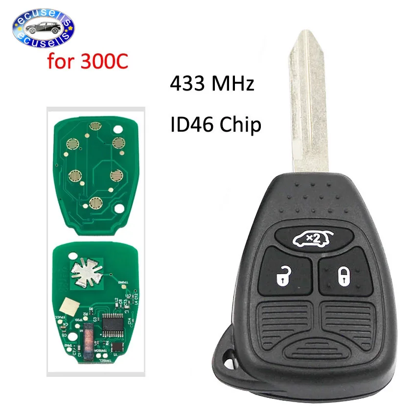 Keyless Remote Key Fob 3 Button With Chip ID46 433mhz for Chrysler 300C Sebring PT Cruiser | Автомобили и мотоциклы