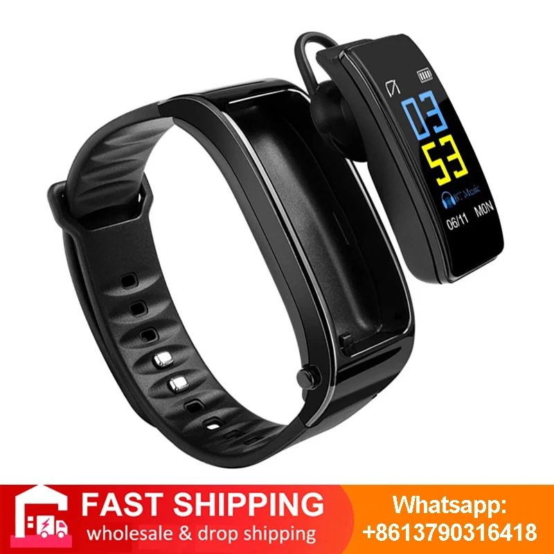Y3 Plus Band Smart Watch Wireless Bluetooth Earphone Health Tracker Pedometer Fitness Bracelet Wristband Headset For Android iOS