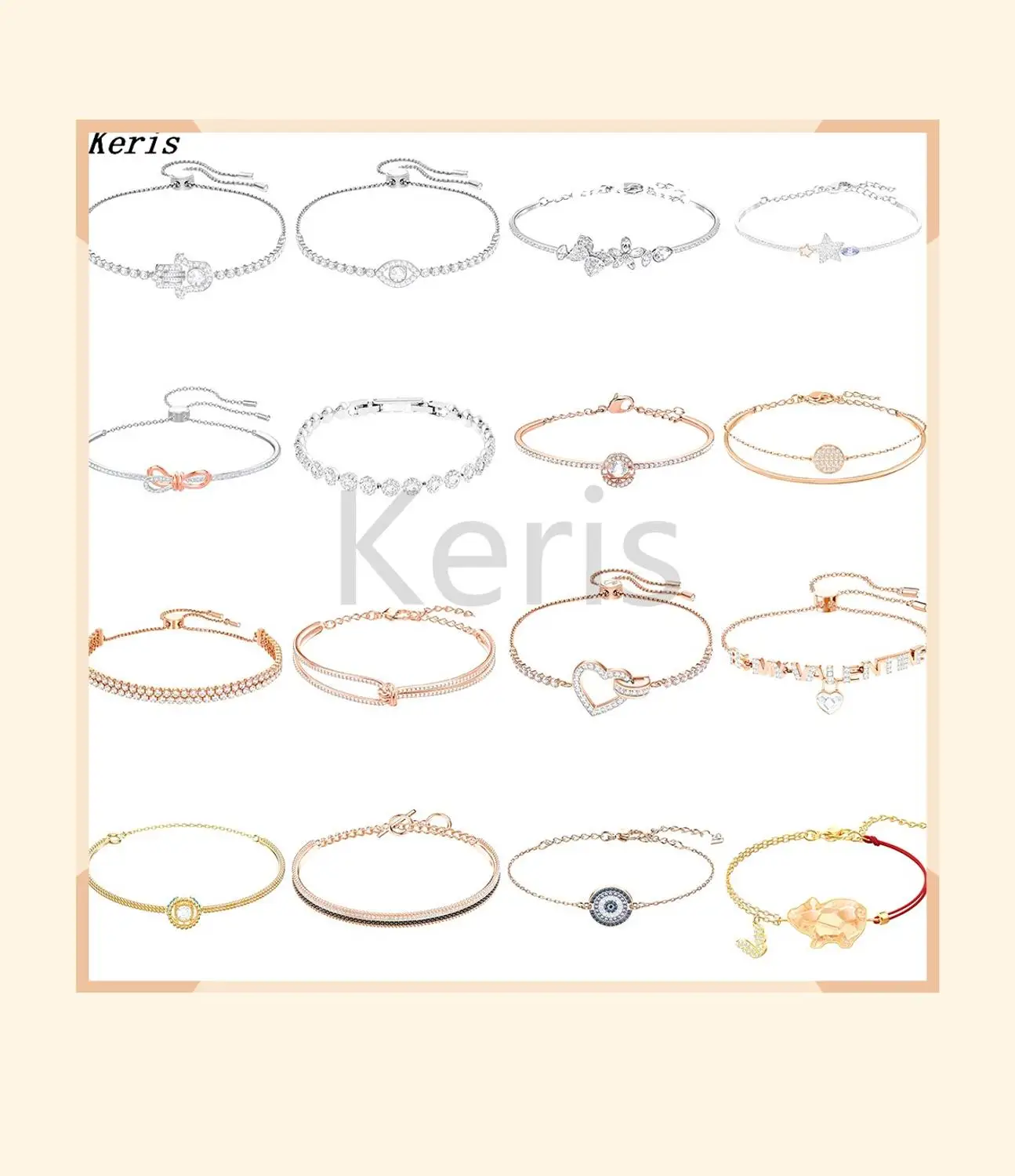 

2019 New Devil Eye Bow Rose Gold Love Bracelet Round Ladies Bracelet White Gold To Send Girlfriend Birthday Jewelry Gift