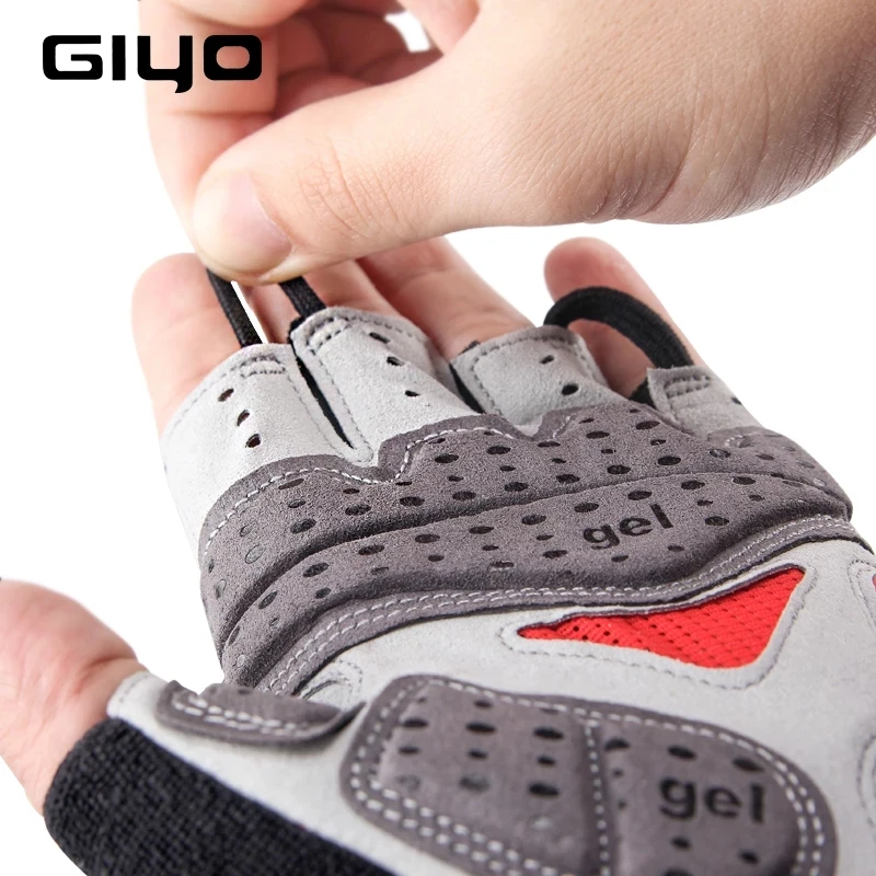 Giyo Cycling Fingerless Gloves Bicycle Half Finger Gel Gloves Lycra Fabric Short Gloves Outdoor Accessories for MTB Road Bike 4