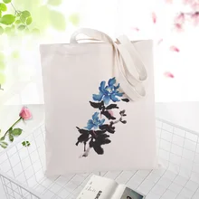 Синяя серия сумки вместительная сумка для покупок сумка на заказ Печать текстовый логотип DIY ежедневное использование холст эко экологическая многоразовая утилизация