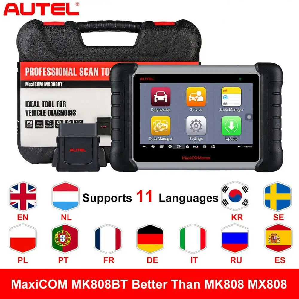 2020 Autel MaxiCOM MK808BT OBD2 Bluetooth Автомобильный диагностический сканер MK808 MK808TS|Считыватели
