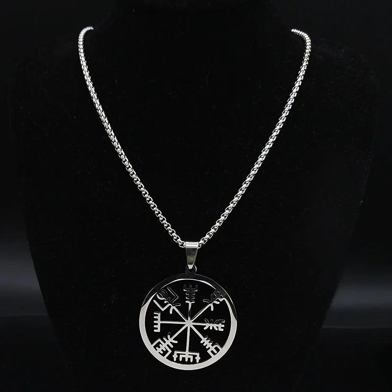 Viking Vegvisir ожерелье-Компас для мужчин из нержавеющей стали нордические руны Odin цепи ожерелье кельты этнические ювелирные изделия chaine homme N19726