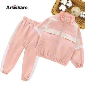 

Girls Cargo Clothes Patchwork Teenage Girls Clothing Outerwear + Pants Outfits For Girls Spring Autumn Children's Clothes