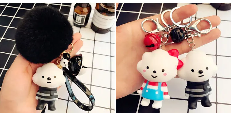 Cute Cloud Sister Car Keychain Pendant Cool GIRL'S Heart Doll Creative Holiday Gift