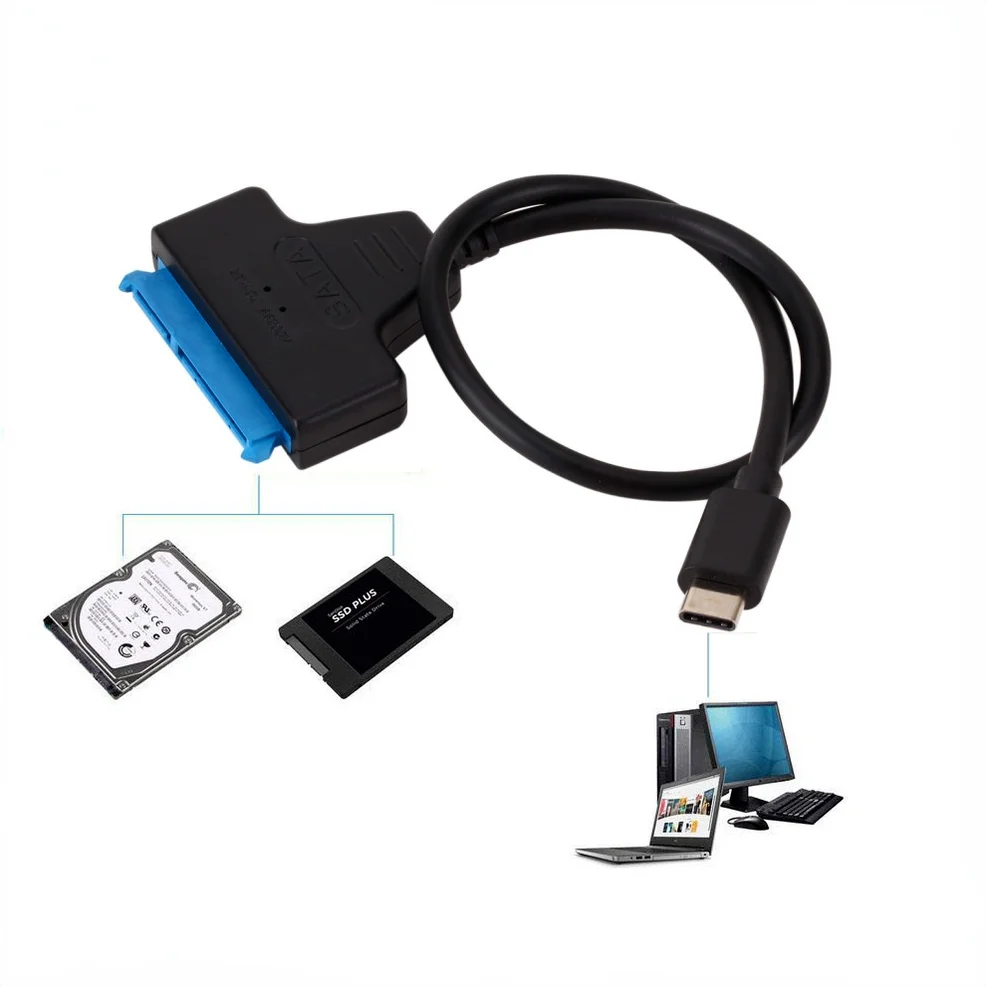 Lcckaa Sata para Tipo-c Cabo Usb 3.1 Usb c para Sata Adaptador de até Gbps Suporte 2.5 Polegadas Ssd Hdd Disco Rígido de 22 Pinos Cabo Sata - Imagem 6